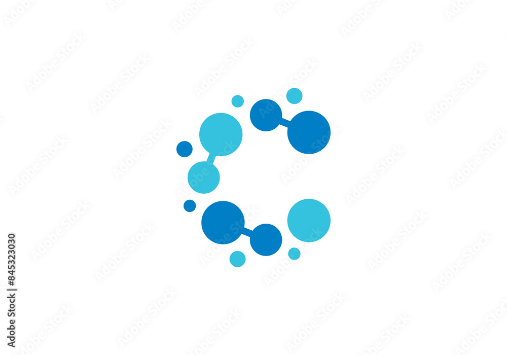 Sticker molecule logo design. connection technology symbol icon vector