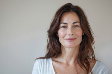 Fototapeta premium A close up portrait of a woman with a subtle smile
