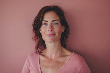 Fototapeta premium A close up portrait of a woman with a subtle smile