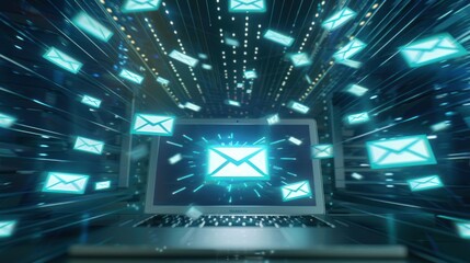 image features laptop email icon