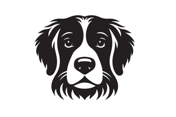 Silhouette dog face vector illustration art