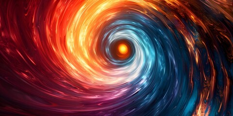 Fototapeta premium Hypnotic Vortex of Swirling Colors in a Dynamic Digital Universe