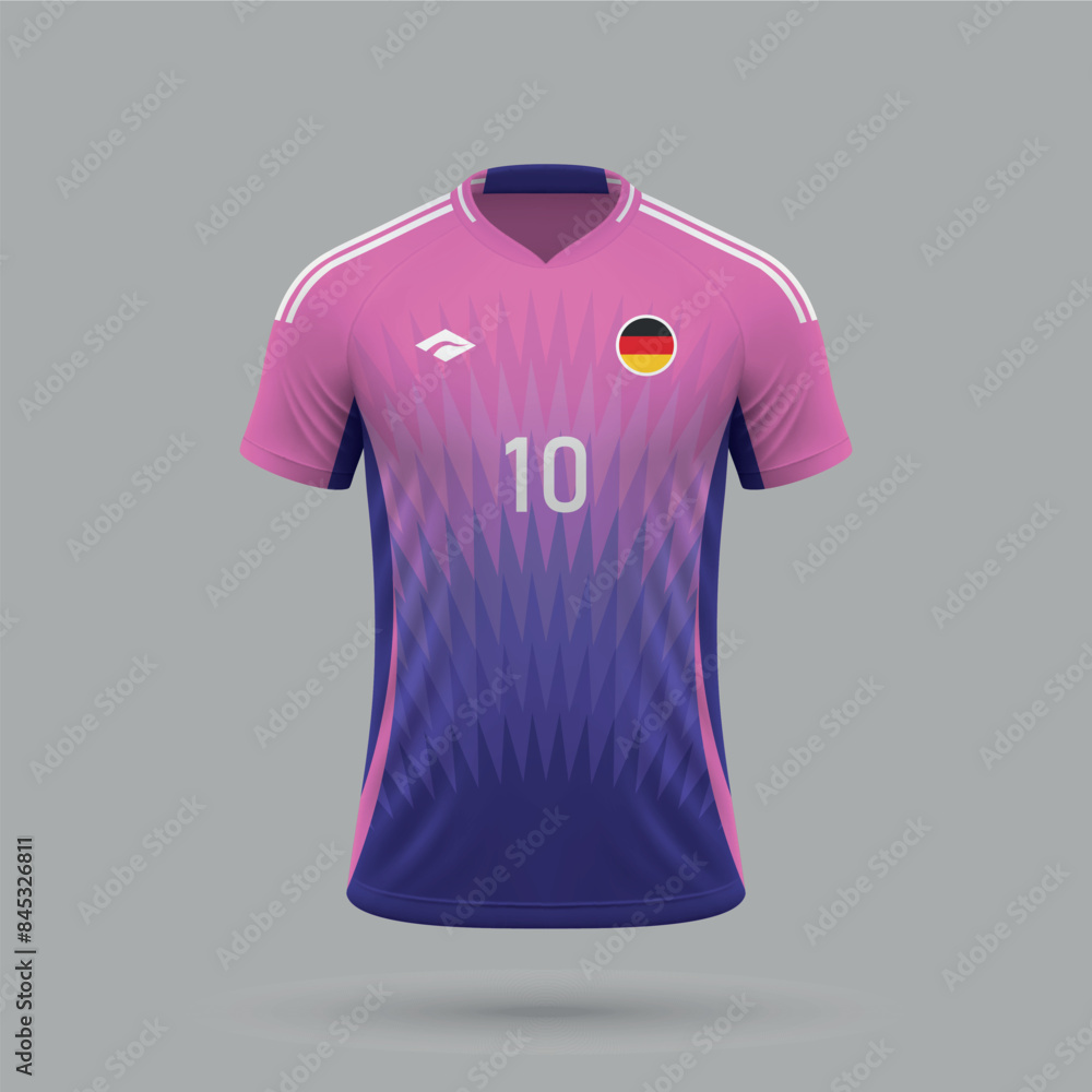 Wall mural 3d realistic soccer away jersey Germany national team 2024