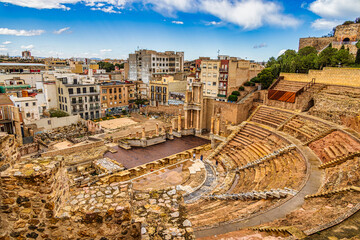ruins of an ancient Roman theater in the Spanish city of Cartagena