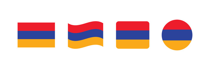 Vector Armenia flag. Set of Armenia Flags Collection. 
