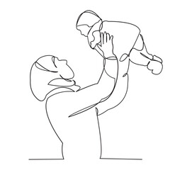 a Muslim woman with a child