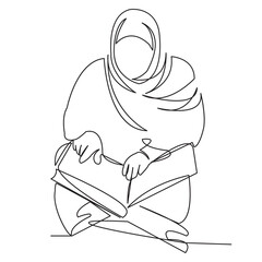 a Muslim woman reads a Koran