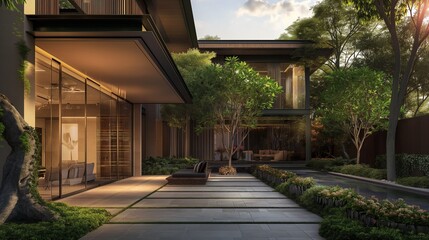 A Modern House With A Natural Landscape.