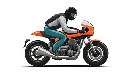A drawing of a person on a motorcycle with the word  motor  on it.