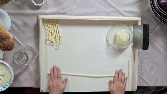 handmade italian pasta kitchen recipe chef cocking top down view