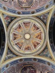 Fototapeta premium cupola della cattedrale di sant'ambrogio di vigevano in italia, dome of the cathedral of saint ambrogio of vigevano in italy