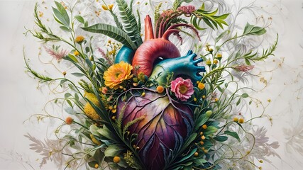 Naklejka premium A heart with a heart that says love on it.