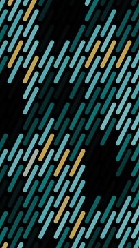Teal-orange thick rounded lines pattern seamless animation. Seamless wave-like color shifting and changing pattern