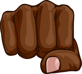A fist hand punching the in a comic book pop art cartoon illustration style