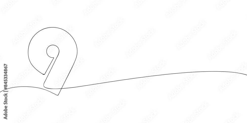 Poster a single line drawing of a nine symbol. continuous line ninth number icon. one line icon. vector ill
