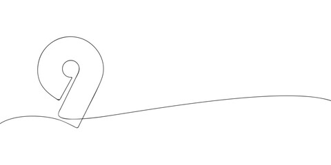 A single line drawing of a nine symbol. Continuous line ninth number icon. One line icon. Vector illustration.
