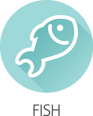 A fish seafood food icon concept. Possibly an icon for the allergen or allergy.