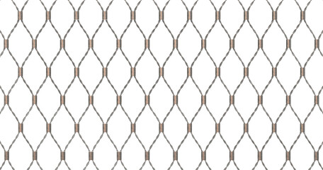 Fototapeta premium Explore the future of metal with this 3D rendering collection. It features innovative solutions like snap-together stainless steel mesh, flexible X-type cable mesh, and adaptable balustrade infill