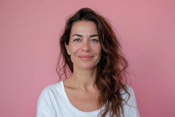 Fototapeta premium A close up portrait of a woman with a subtle smile