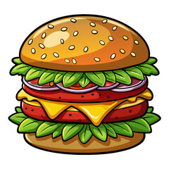 Burger food vector illustration