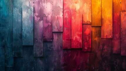 Vivid wet-colored wooden planks in a vertical arrangement giving a fresh and vibrant aesthetic