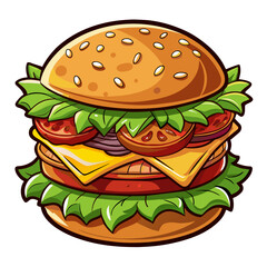 Burger food vector illustration