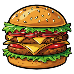 Burger food vector illustration