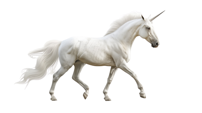 White unicorn horse on transparent background