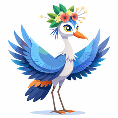 illustration of a cartoon stork bird