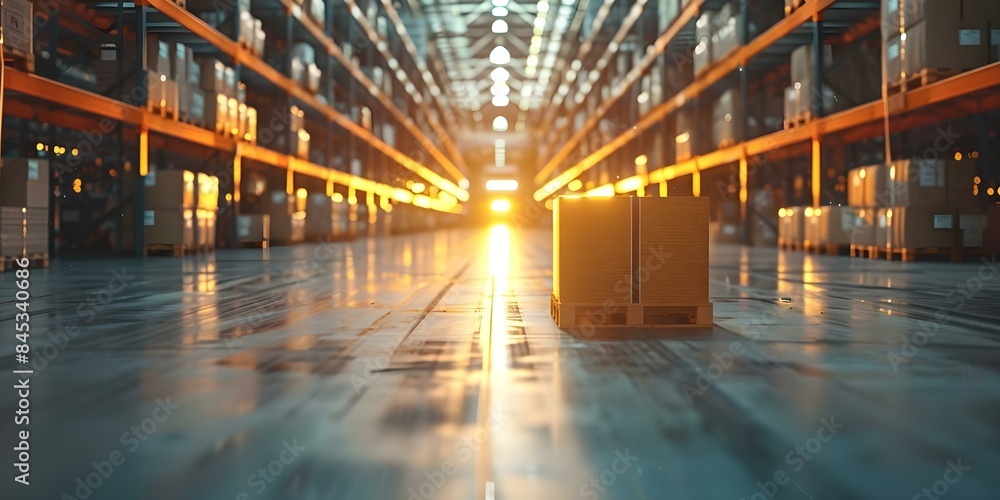 Poster improved supply chain management through advanced logistics network distribution technology. concept