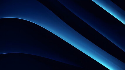 Abstract blue waves gradient design on a black background