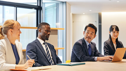 A group of multinational business people having a meeting