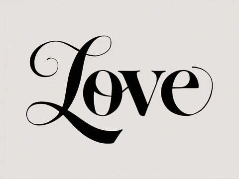 Elegant Love Typography Design - Perfect for Print, Cards, Posters, or Valentine's Day