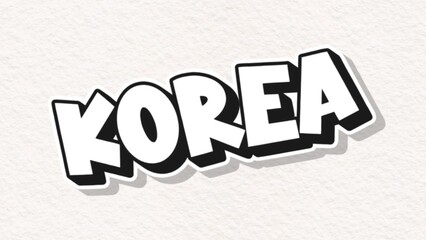 3D Korea text poster art