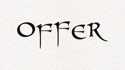 Offer text on white background