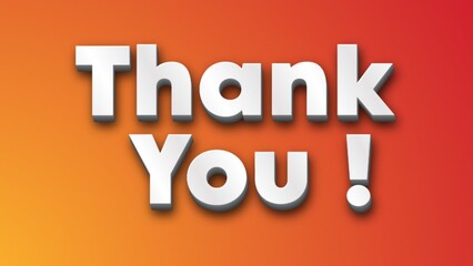 3D Thank you Greeting card poster 