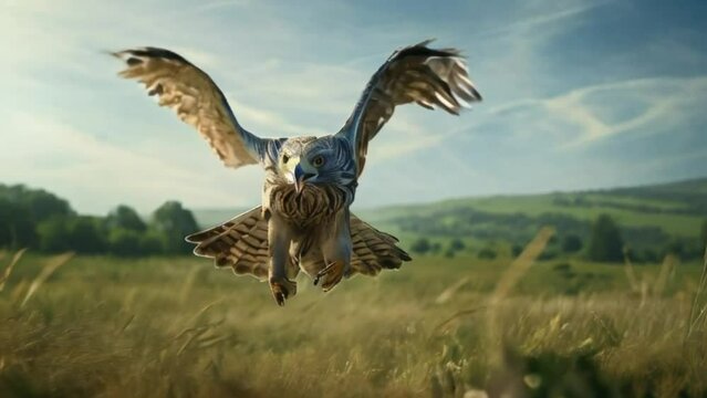 high speed hawk chasing prey