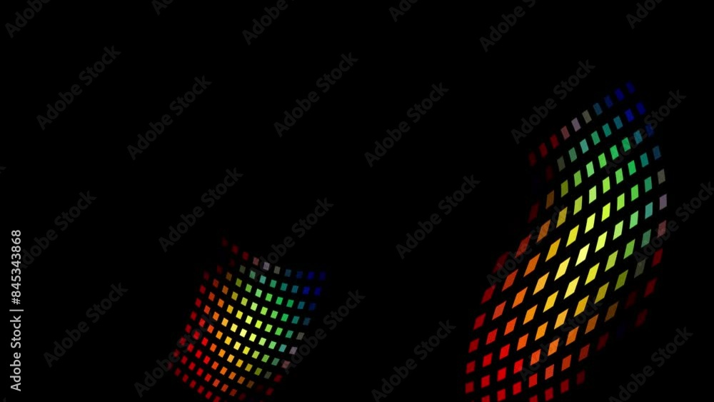 Poster motion abstract moving squares and lines on black background