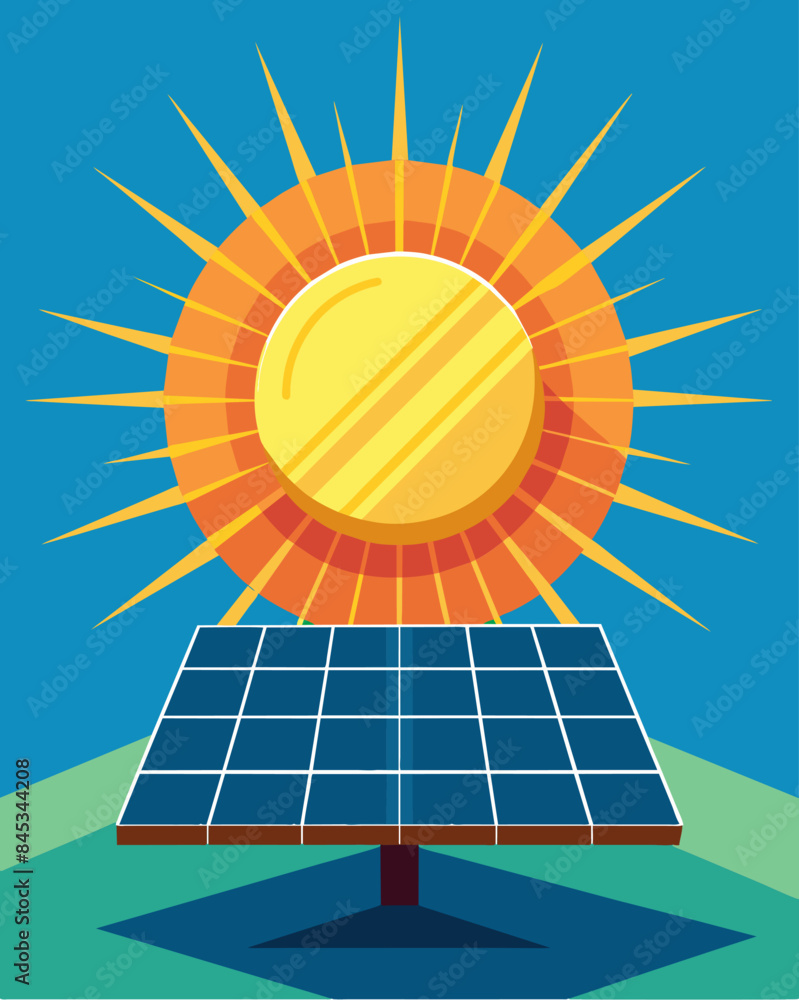 Poster the suns rays dance on the solar trees solar panels creating a mesmerizing display of light and ener