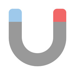 Physics magnet icon in flat style, scalable vector of attraction