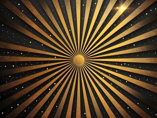 Obraz premium Dazzling Golden Sunburst on Dramatic Dark Background Radiating Luxury and Power in a Premium Design