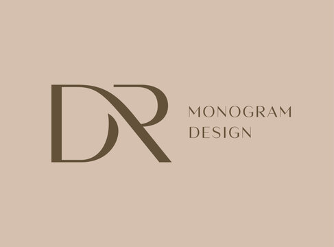 DR letter logo icon design. Classic style luxury initials monogram.