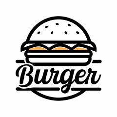 Minimalist Burger Logo vector art illustration 