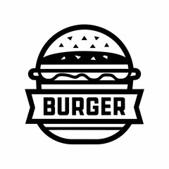 Minimalist Burger Logo vector art illustration 