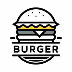 Minimalist Burger Logo vector art illustration 