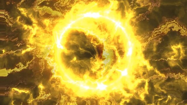 Ring fire with heat wave distort effect with 2 layer animation for the usage of logo background