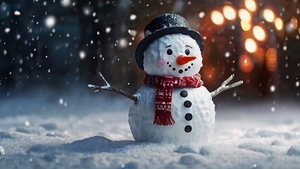 Festive Snowfall Holiday Scene.