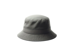Gray bucket hat isolated on transparent background