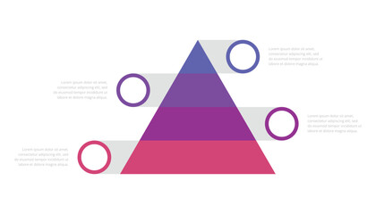 Pyramid infographic template with four level or steps