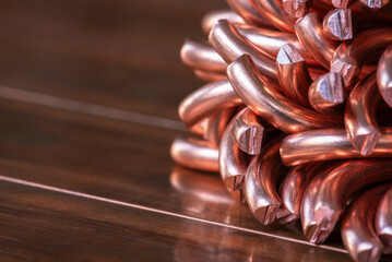 Copper wire scrap, non-ferrous metals on copper surface, product metal industry